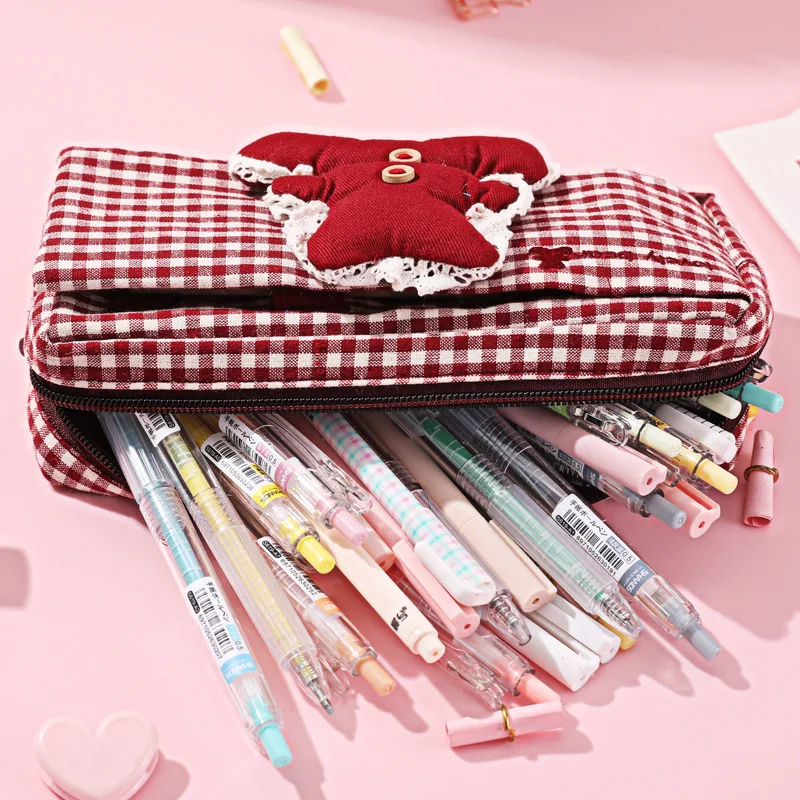 

Large Storage Pencil Case Pen Pouch Cute Stationery Bag New Big Capacity Cotton Customized Pencil Bag