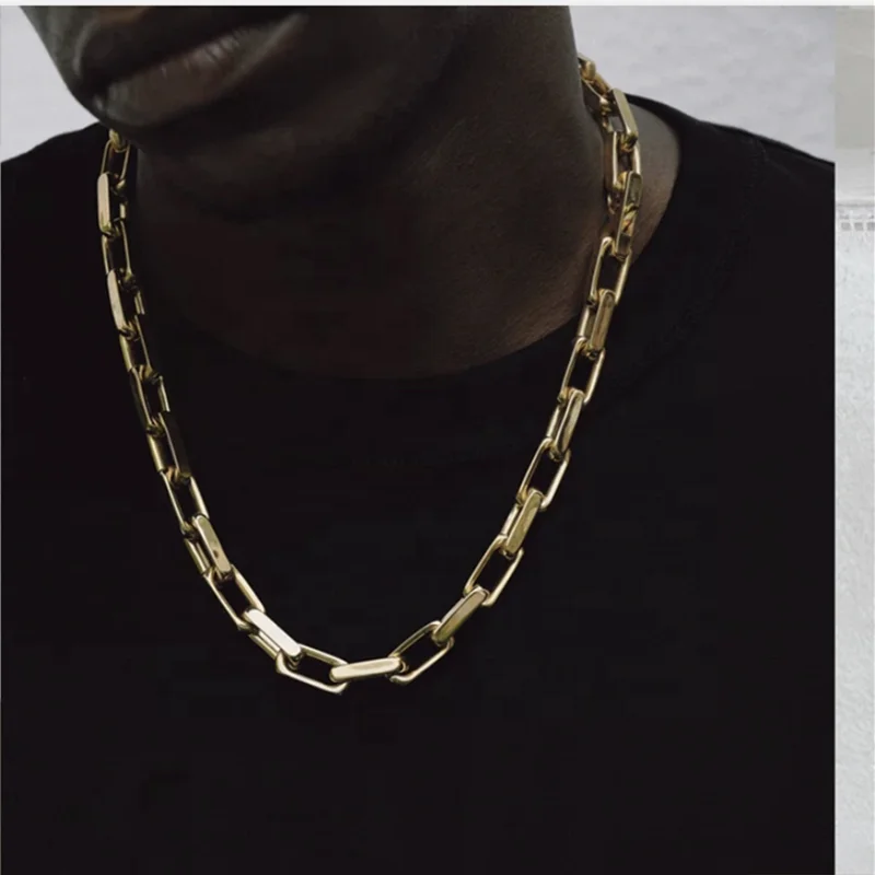 

New Fashion Jewelry Ideas Fashion Hip Hop 18k Gold Plated Miami Jewelry Stainless Steel Necklace For Women Men