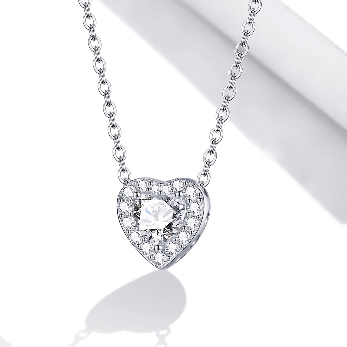 

Women Zircon Heart Necklace 925 SCN455 2021 Hot Sales Fashion 925 Sterling Silver Trendy Pendant Necklaces Link Chain JY-GEMS