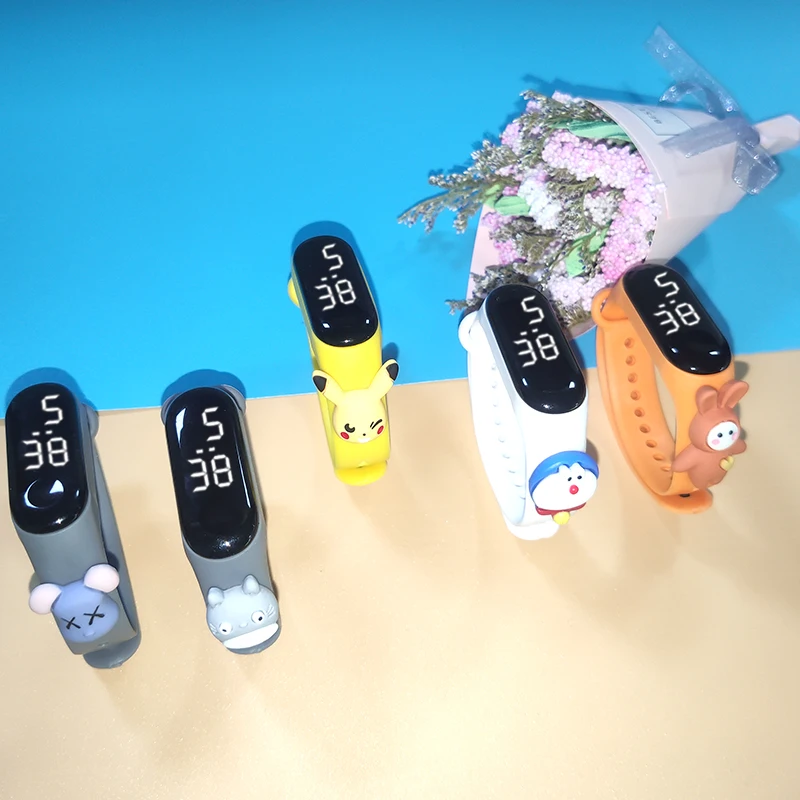 

Hot selling Kids cheap Sports lovely cartoon touch wrist Digital led watch with customized Doll, Pantone colors