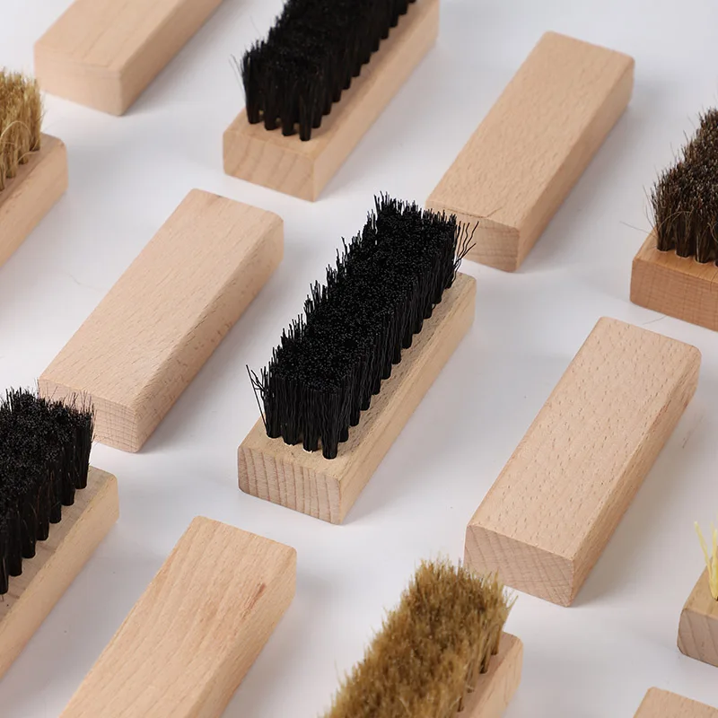 

beech wood brush for shoes sneaker cleaning small brush, Natural color