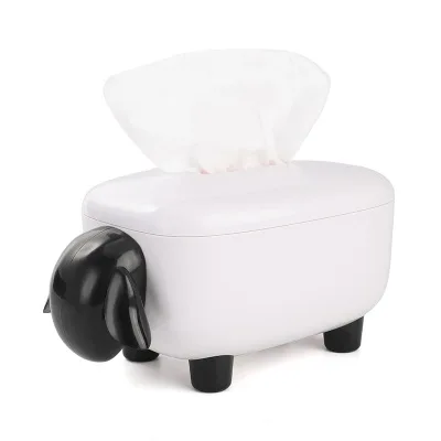 

New Cute Cartoon Lamb Tissue Box Roll Paper Pumping Universal Tissue Desktop Storage Box