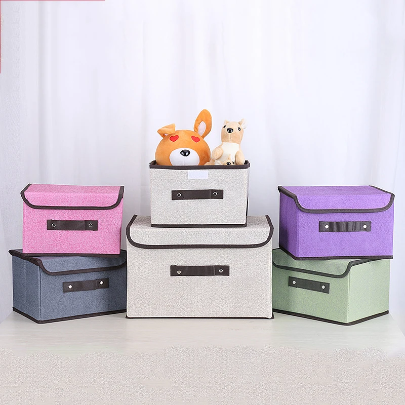 

Household daily necessities clothes snacks toys cotton and linen folding storage box