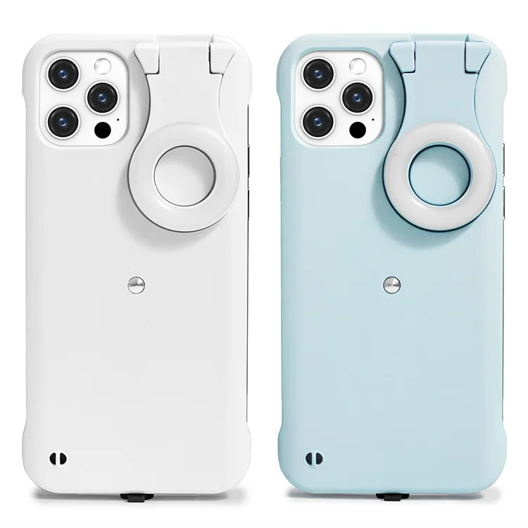 

Latest Hot Sale Ring Light Phone Case With Led Light, LED Selfie Flashlight Light Up Phone Case For iPhone 12 13 pro