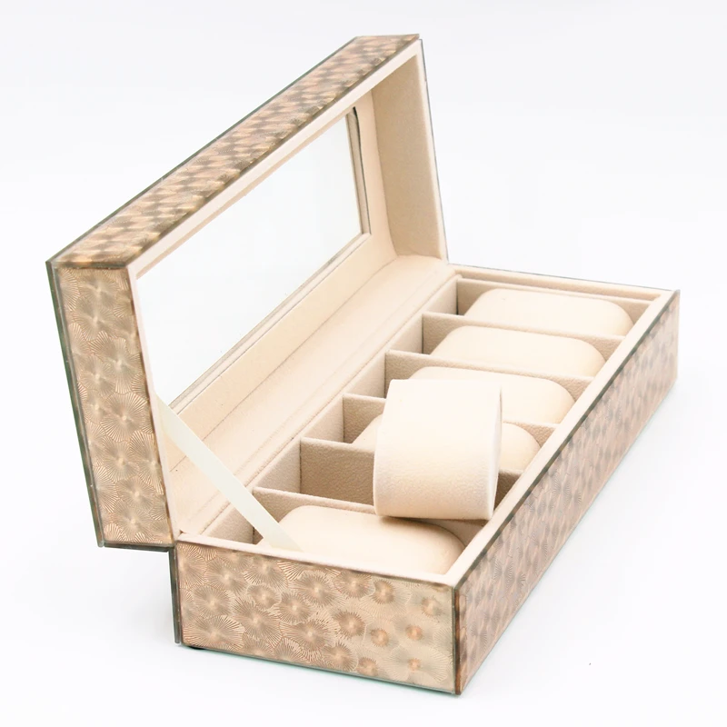 

Beautiful Top Grad 6 slots watch box storage for gift watch packaging display case in stock 1 pc available, Copper