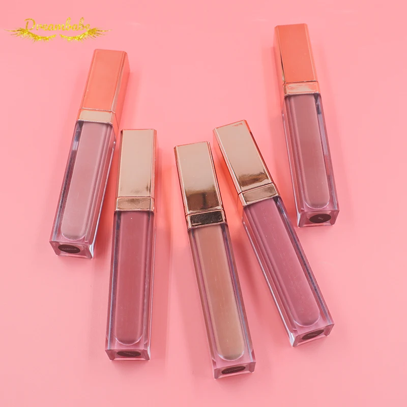 

Private label metal waterproof lip gloss make your logo nude matte lipstick high