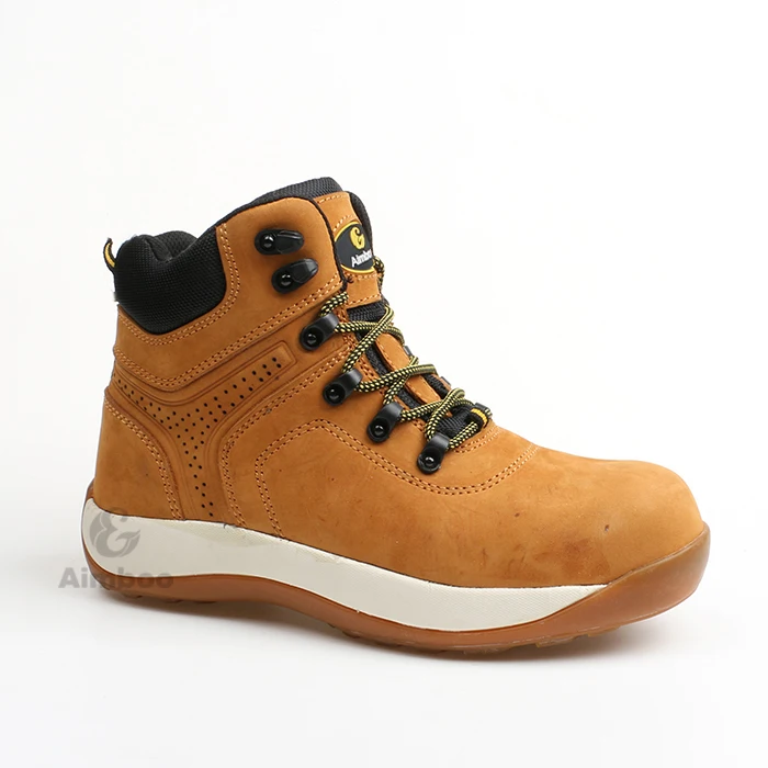 

Aimboo factory directly full wheat brown grain nubuck shoes safety footwear composite toe metal free safety boots