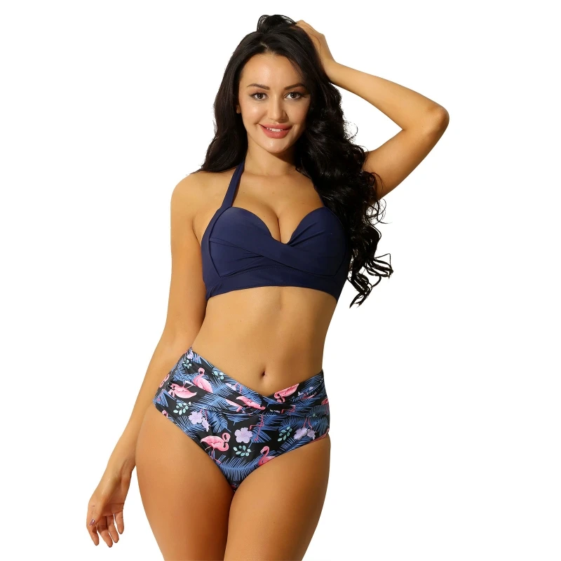 

High Quality 2 Piece Floral Print Bikini Women Swimsuit Swimwear Sexy Bathing Suit