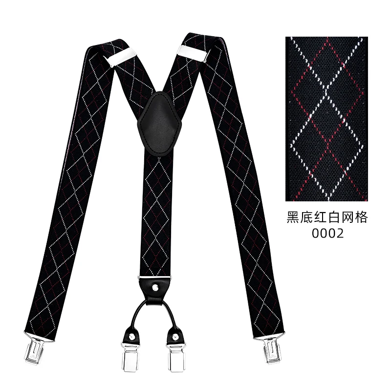 
Casual&Formal 4 Strong Clips Wide Adjustable Elastic Braces Y Back Mens Suspenders 