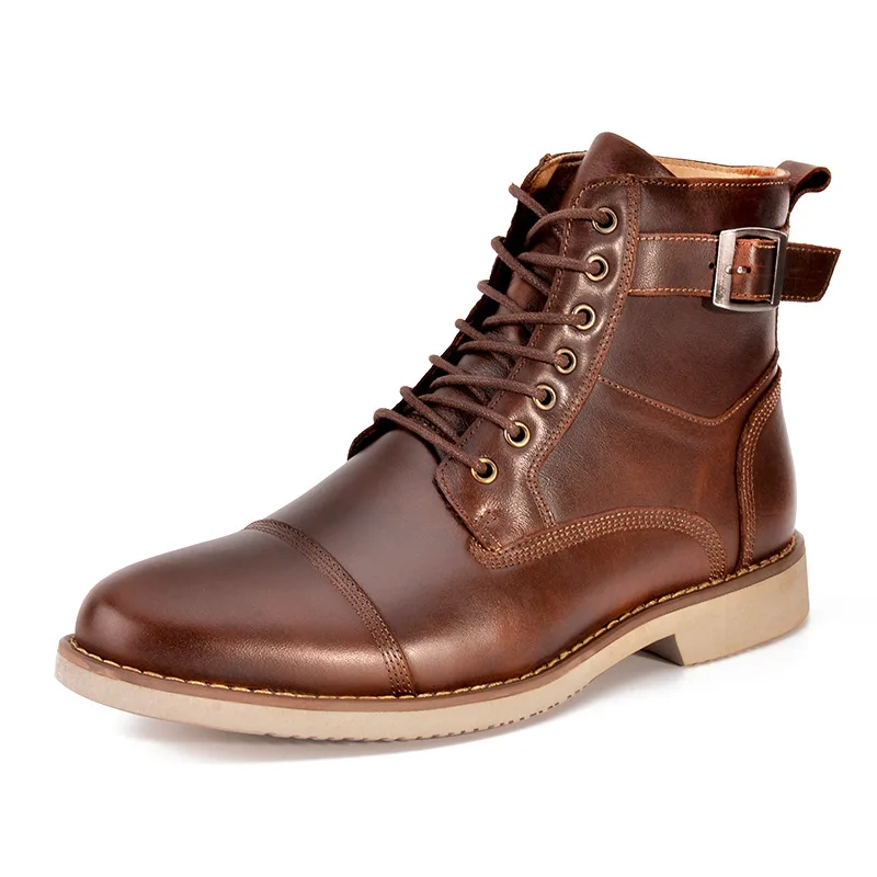 

Casual Genuine Leather Black 2019 Young Fashion Casual Shoes Men Martin Boots