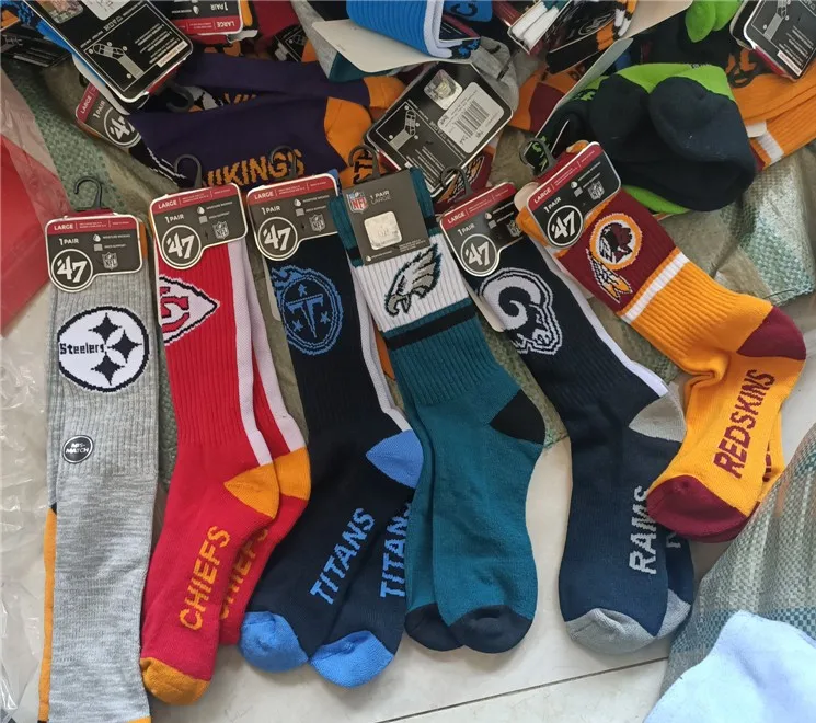 

On Sale sports hot all teams NFL football socks, Custom color