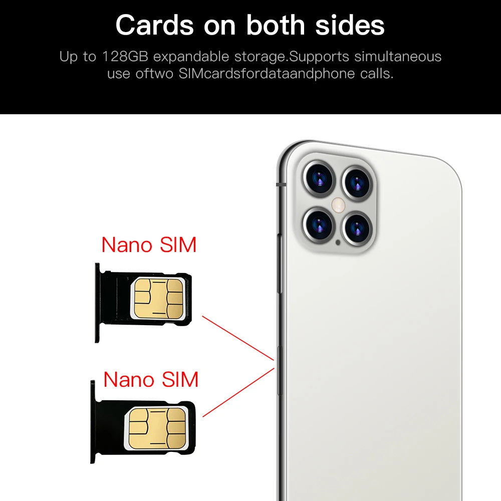 New I12 Pro Max 8gb+256gb Smartphone 6.7 Inch Android 10.0 Telephone ...