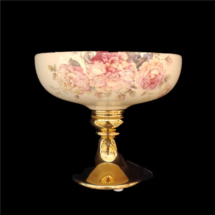 

Art style porcelain tableware ceramic plate design deep plate bowl for party ceramic tall foot fruit plate