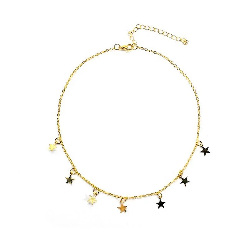 

Thickened Five-pointed Star Necklace High-end Handmade Chain Clavicle Women Necklace Choker Casual, Picture