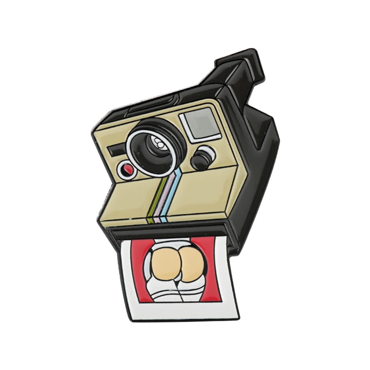 

Creative camera photo alloy enamel pin butt brooch for decoration