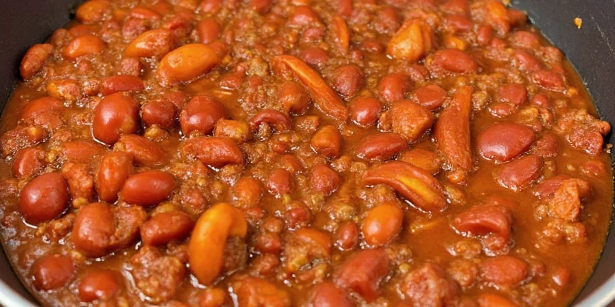 Step-by-step images of cooking chorizo chili