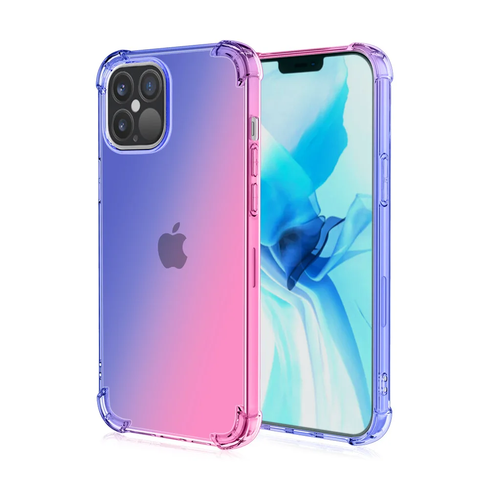 

Gradient Soft Silicon Case for iPhone 13 12 11 Pro Max Mini X XR XS 6 6S 7 8 Plus SE 2020 Colorful Shockproof Phone Case Cover