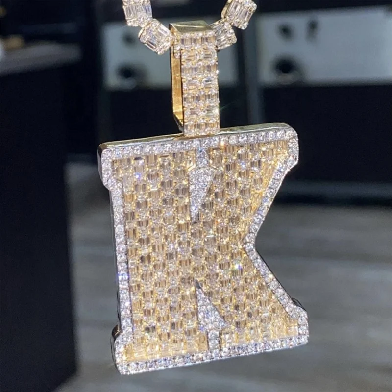 

Trendy Hip Hop Jewelry 925 Sterling Silver Gold Plated VVS Moissanite Diamond Custome Custom Jewelry Pendants