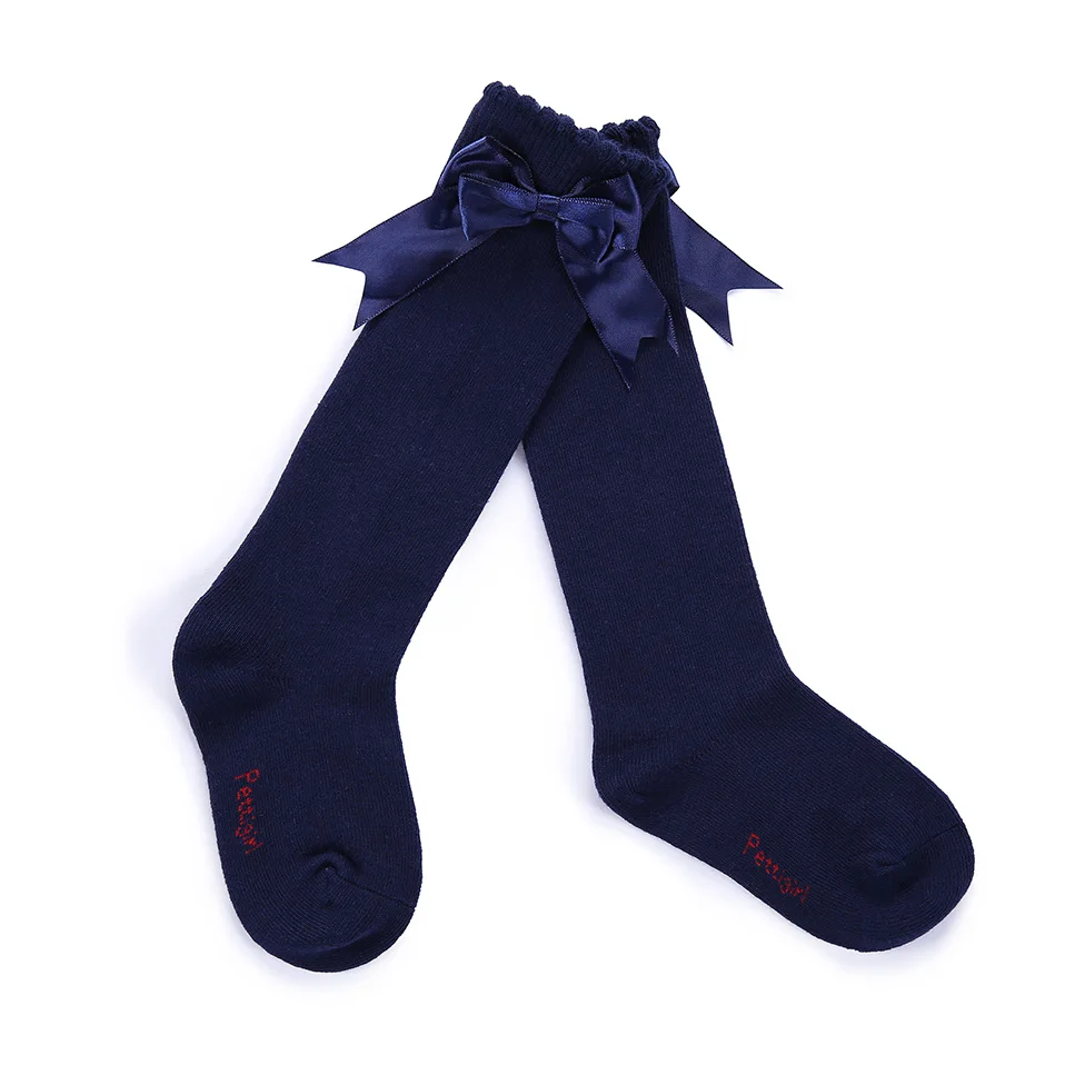 

Pettigirl Girls Socks Navy Blue Baby Socks With Bow Cotton Socks Baby Girl