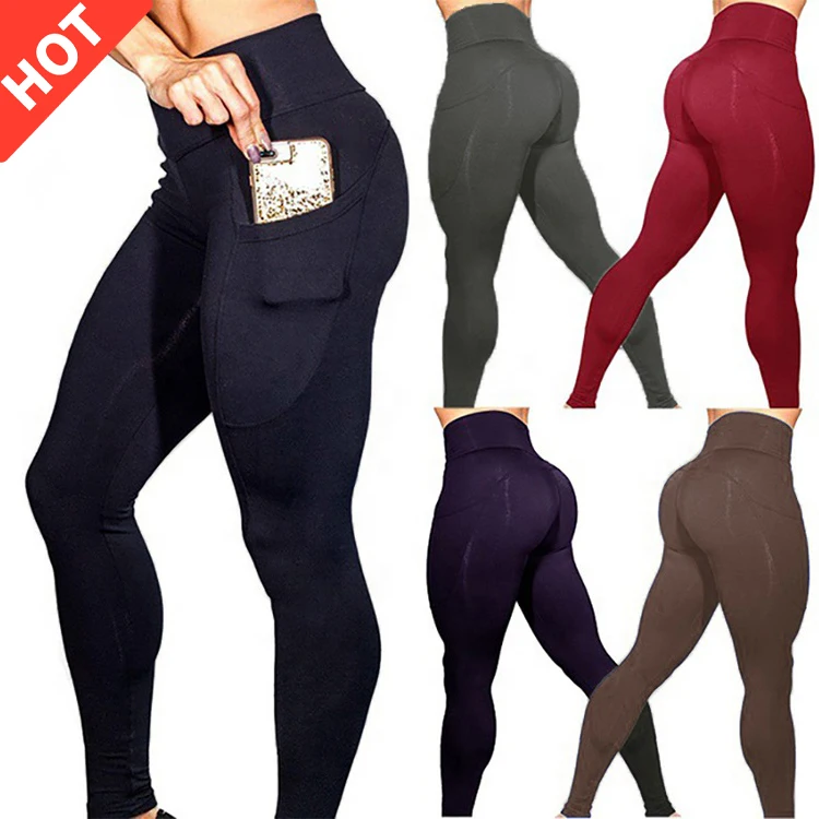 

wholesale womens high waist workout leggins fitness ladies tights yoga pants woman gym leggings with pockets, As pictures and can be customized