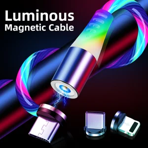 Magnetic Micro USB Fast Charge Data Cable LED Light