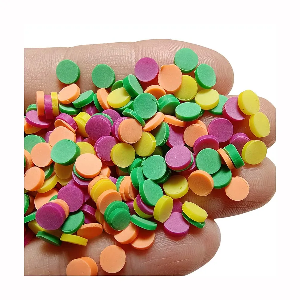 

New Colors 5MM Mini Polymer Clay Sprinkles Slice Lovely Dot Round Circle Confetti For Crafts Making DIY Confetti