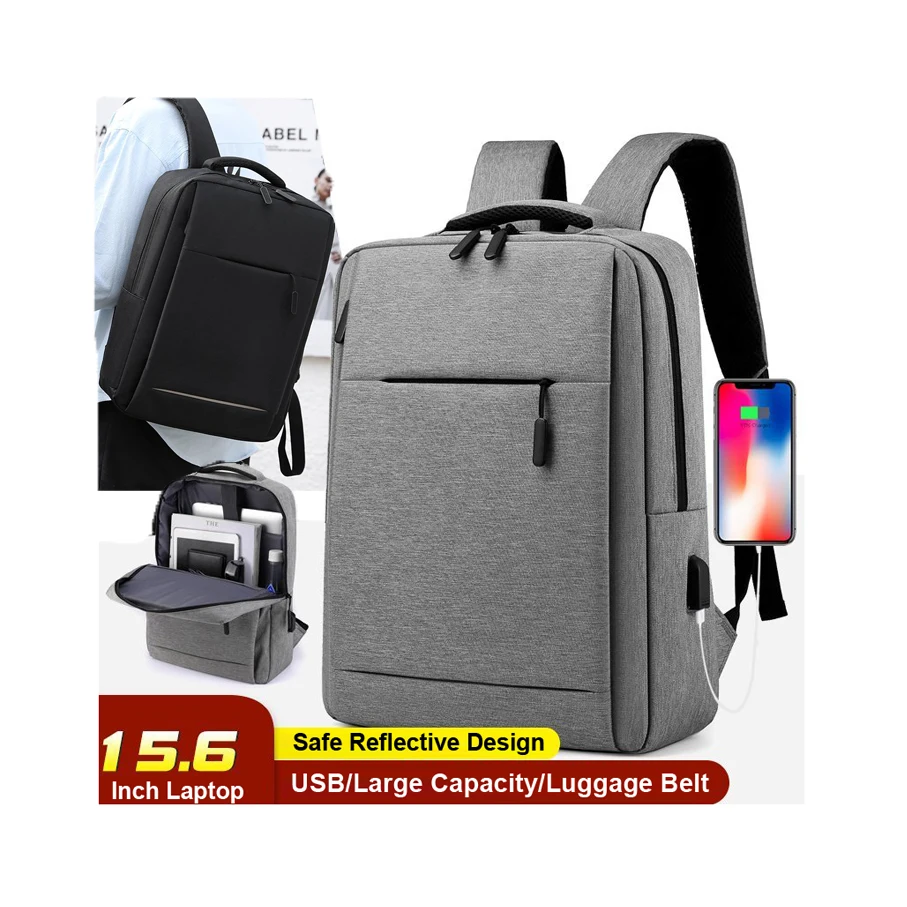 

OMASKA reflective USB travel laptop backpack mochila hombre custom design backpack mochila reflectante men busuiness travel bag, Black,blue,red,grey