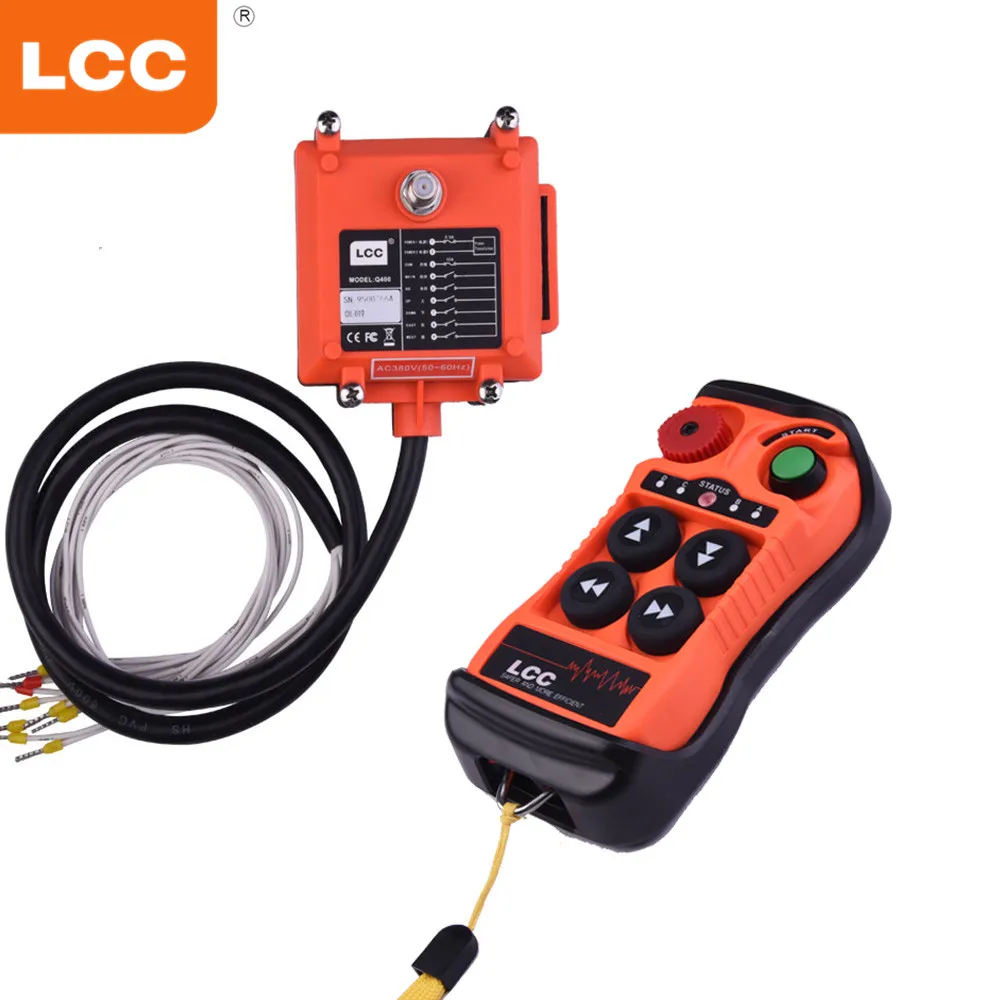 

Q400 AC DC 24 Volt tail lift electric hoist crane radio wireless remote control, Orange