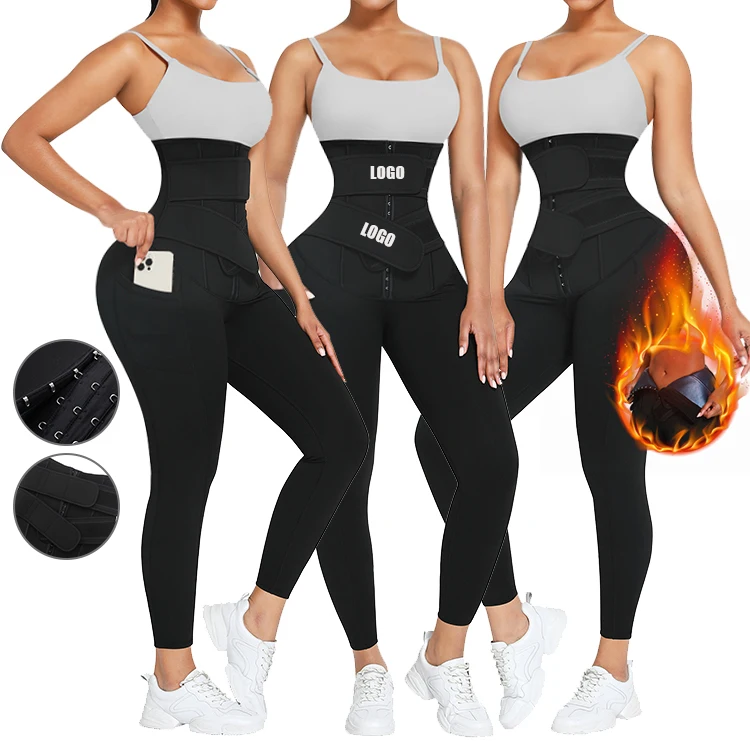 

HEXIN 2021 Fat Burning women Waist Trainer Corset Fitness Leggings Women Neoprene Sport Wears Yoga Long Pants And Shorts