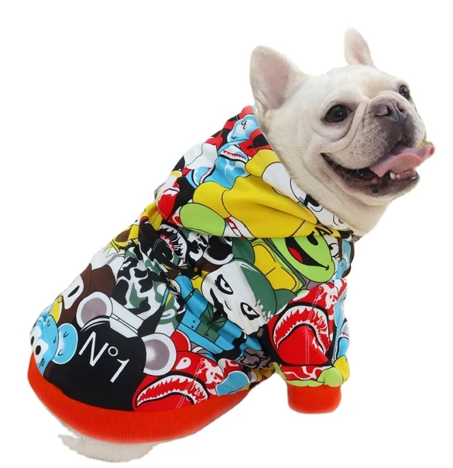 

Thick Quality Apparel Fashion Product Japanese Cartoon Hoodie Pet Clothes Winter Jumper Sweatershirt Brand Luxury Dog Clothes