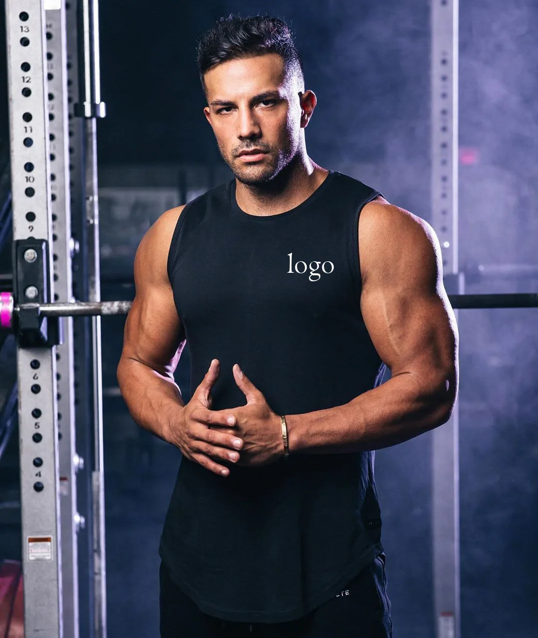 

Custom Logo Plus Size Men Inner Vest Slim Breathable Solid Color Gym Vests Bodybuilding Sleeveless Sports Mens gym Tank tops