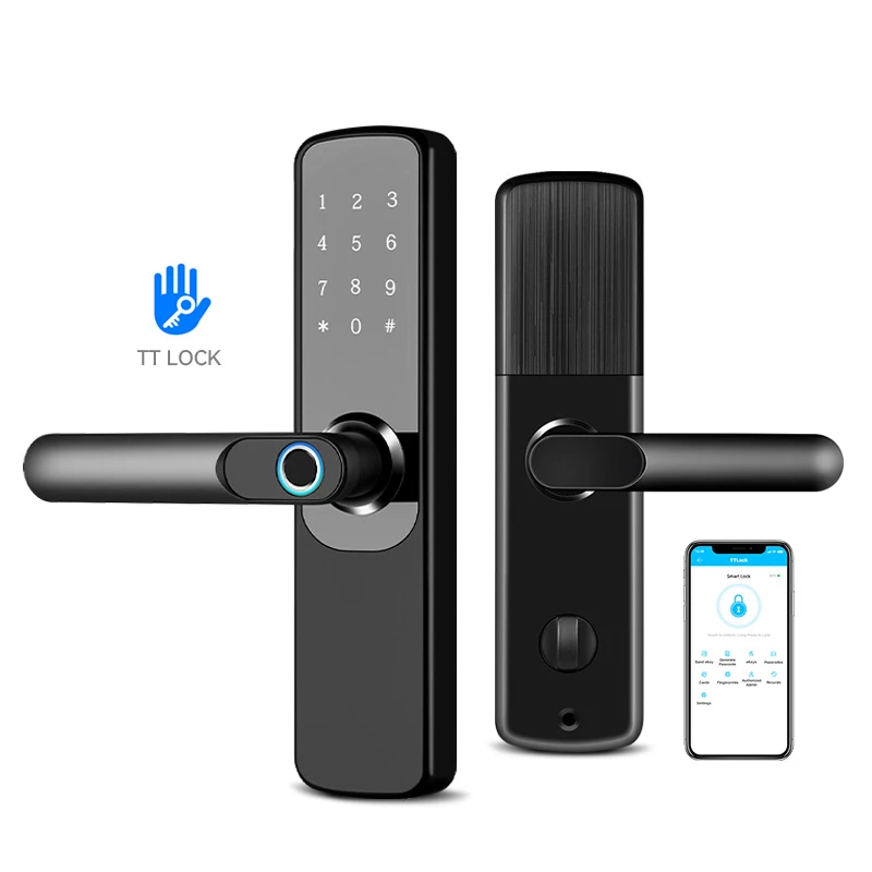 

Cerradura Inteligente Aluminum Waterproof Wifi Electronic Ttlock App Hotel Digital Alexa Fingerprint Tuya Smart Door Lock