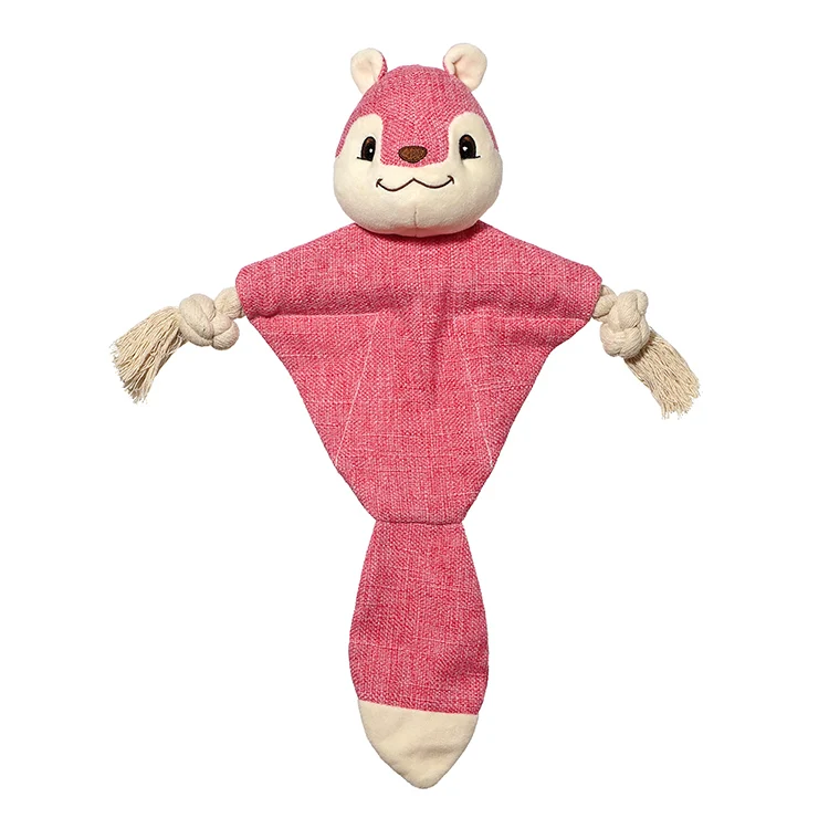 

Vking Fabric Animal Shaped Squeaky Dog Toys with Rope, As photos