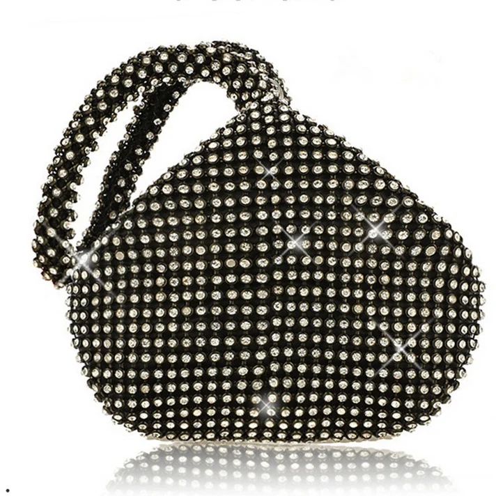 

Hot sale bling crystal rhinestones evening bag women diamond small triangle purse handbag