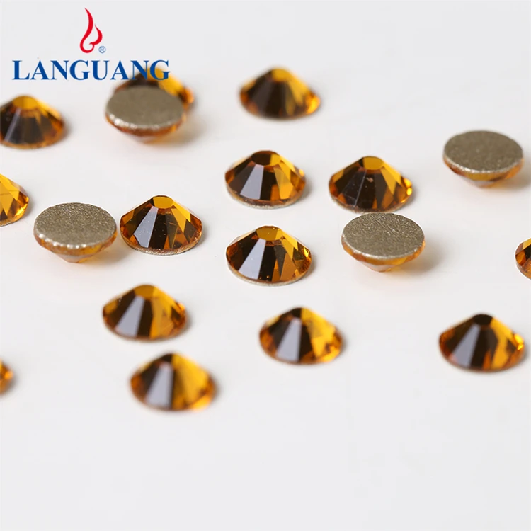 

Lan Guang SS3 SS4 SS5 SS6 SS8 SS10 SS12 SS16 SS20 SS30 SS34 SS40 Golden Flatback Glass Non Hot Fix Rhinestone For Nails