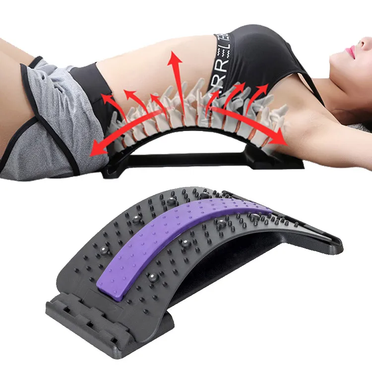 

Fitness Lumbar Support Stretch Equipment Back Massager Stretcher for Spinal Pain Relieve, Black/green,black/purple,black/blue,black/pink,black/red
