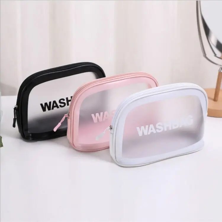 

Clear PVC Bag Wash Bag Transparent Makeup Cosmetic Bag, White,light pink,black