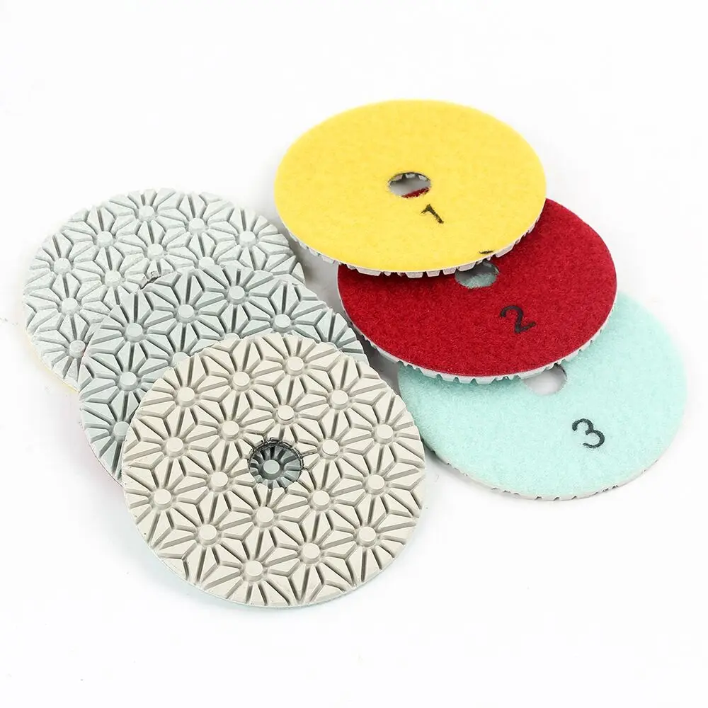 RAIZI Eco 100mm 3 Step Granite Marble Stone Wet Flexible Diamond Polishing Pad