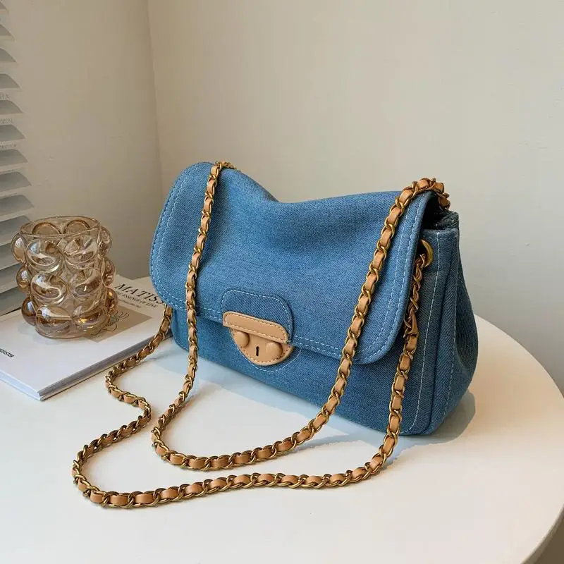 

Summer 2022 New Trendy Chain Messenger Bag Hot-selling Denim Handbags
