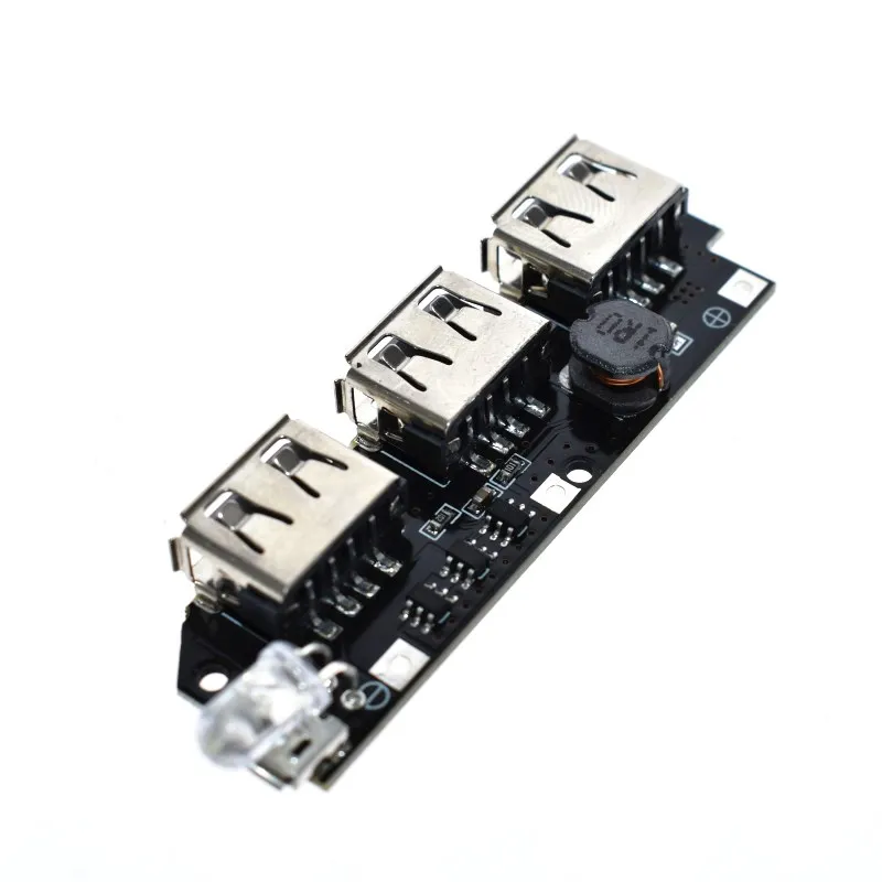 

18650 Li-ion Case 3 USB Power Bank Charger Circuit Board Step Up Boost Module Powerbank