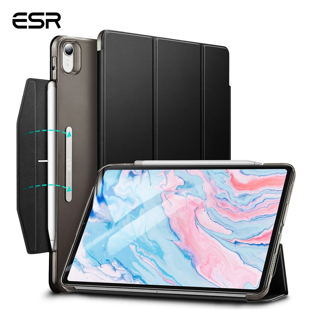 

ESR Trifold PU Leather Slim PC Back Case Generation Air 4th case for ipad 10.8 2020