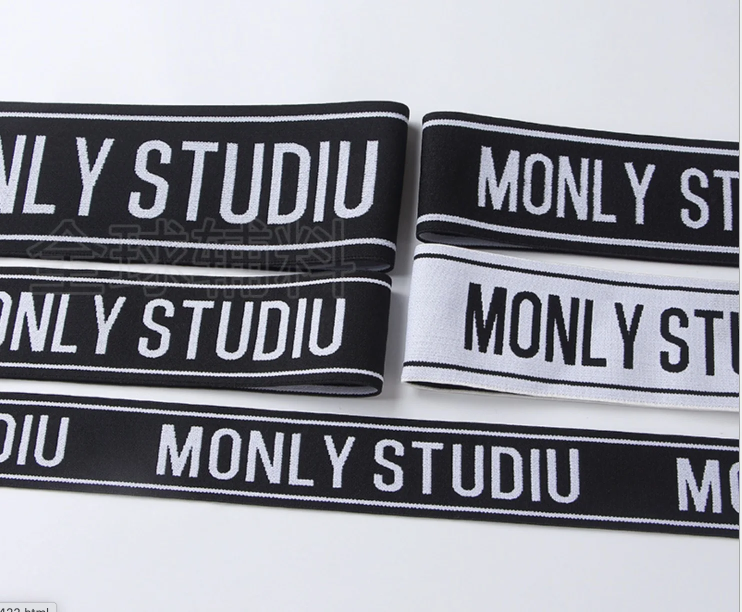 

High quality Design Custom Made Logo Bias Tape Soft Webbing Elastic Band For Sports Fitness, Black/white/others