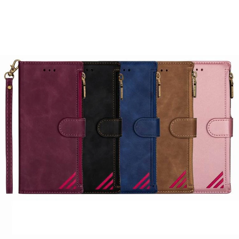 

Card Flip Leather Case for iPhone 12 Pro Max 12mini 12 Pro 11Pro Cover Zipper Wallet Phone Case