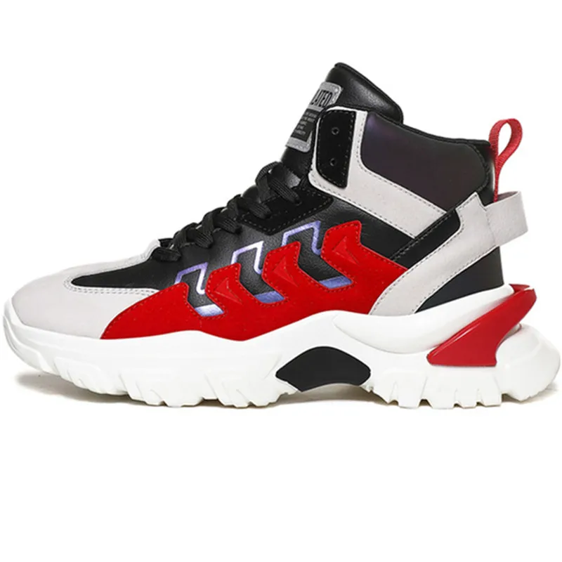 

Fashion Winter Shoes Men 2021 New Men's High Top Leather Casual Shoes Thick Sole Male Sneakers Hip Hop Streetwear Warm Shoes