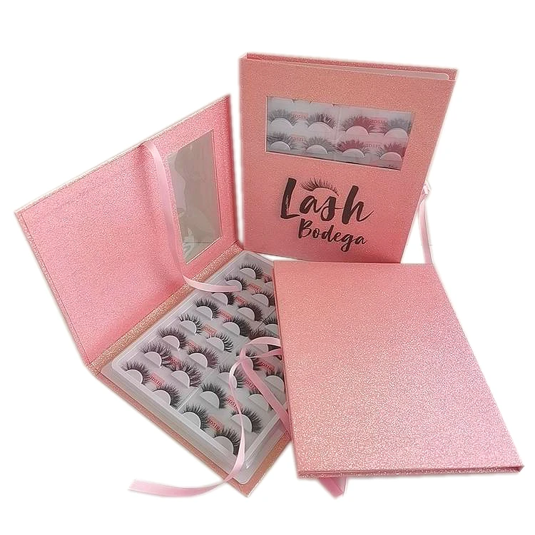 

quality high 20 pairs mink eyelashes private label mink lashses with packaging eyelash book storage