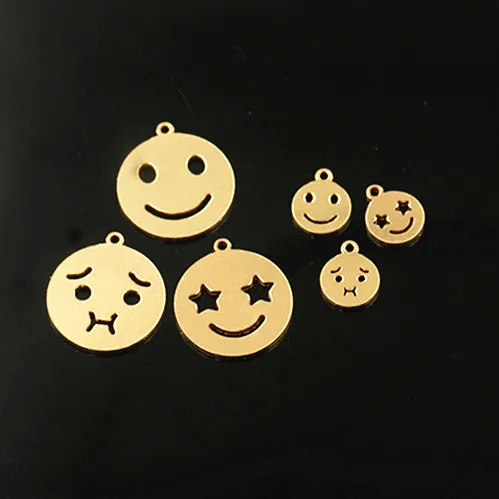 New Style 14k gold filled smile face pendants for necklace bracelet charms