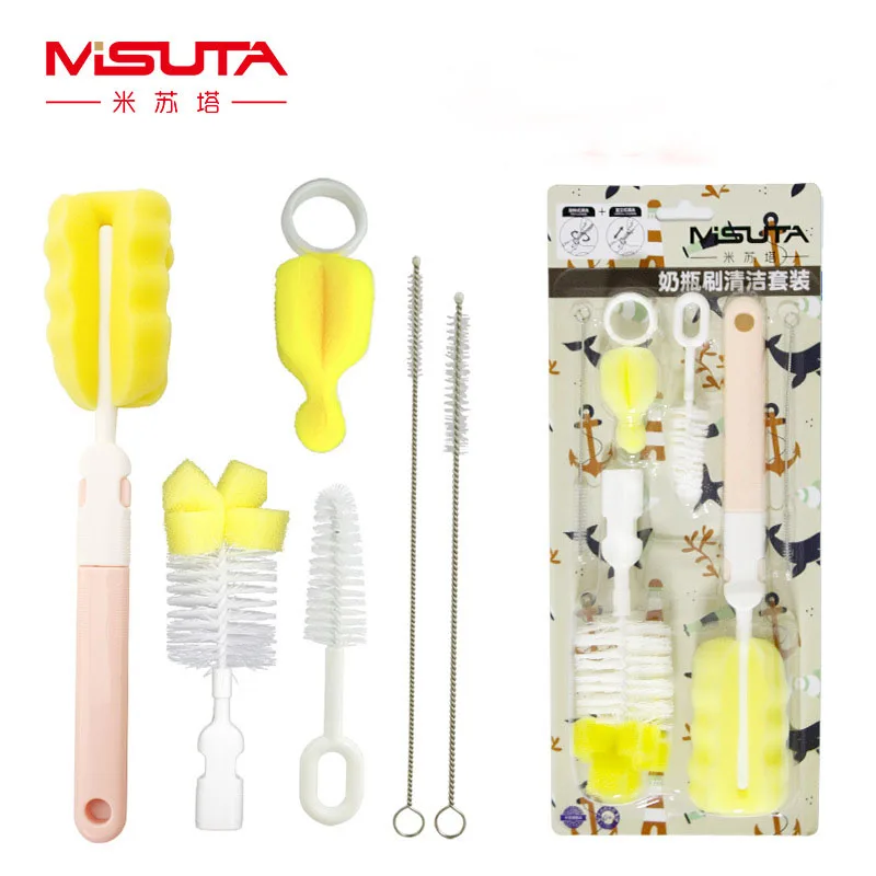 

Misuta Wholesale Custom 6 Pack Bottle Washing Cleaner Brush Sets for Baby Bottles, Vacuum Flasks, Sports Water Cups, Pink,green