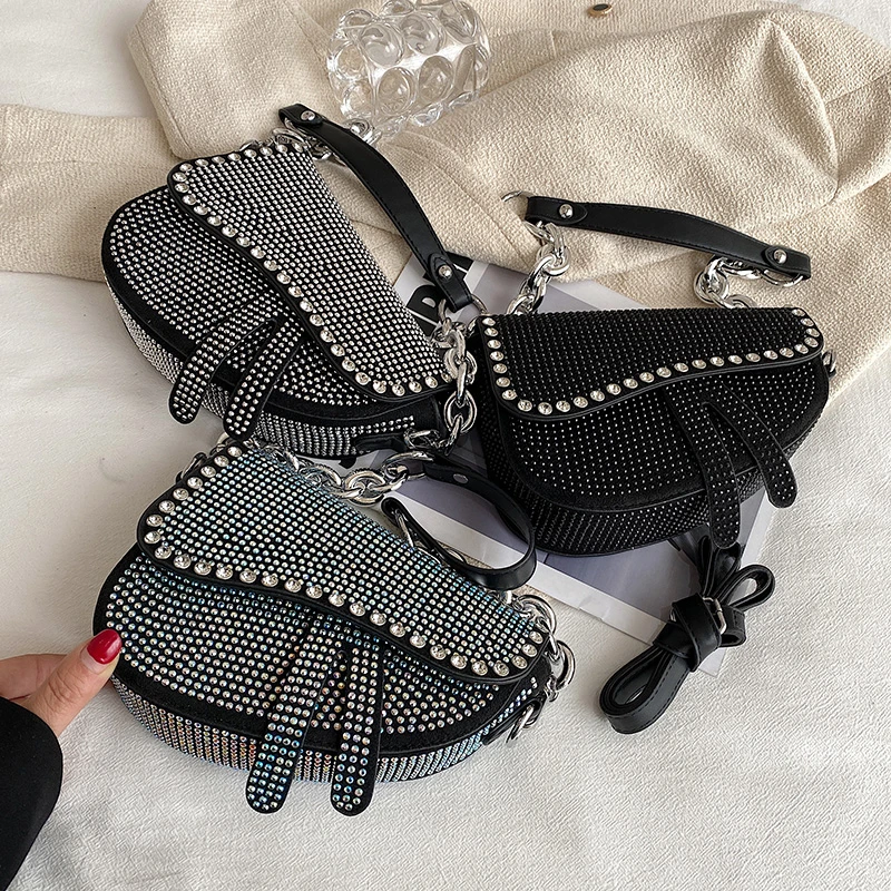 

New fashion handbag 2022 young ladies fashion rivets bags girls design chain purse women handbags