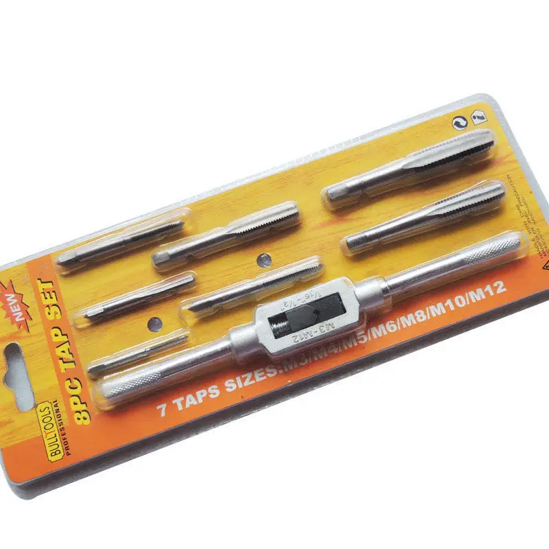 7x High Stainless Steel Mini Hand Screw Thread Straight Metric Plug Tap M3-M12 