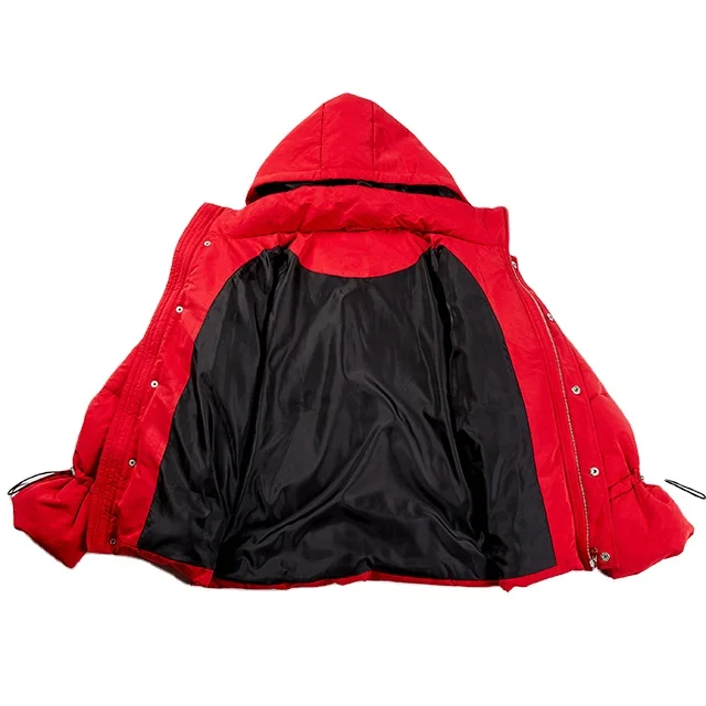 

New Style Fashionable boys girls kids puffy short coat RED V -shape quilted coat faux down girls clothes outfits